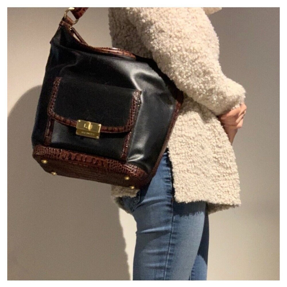 Brahmin Black Leather Satchel Handbag – Classic Style, Pre-Owned, Good Condition - Picture 2 of 14